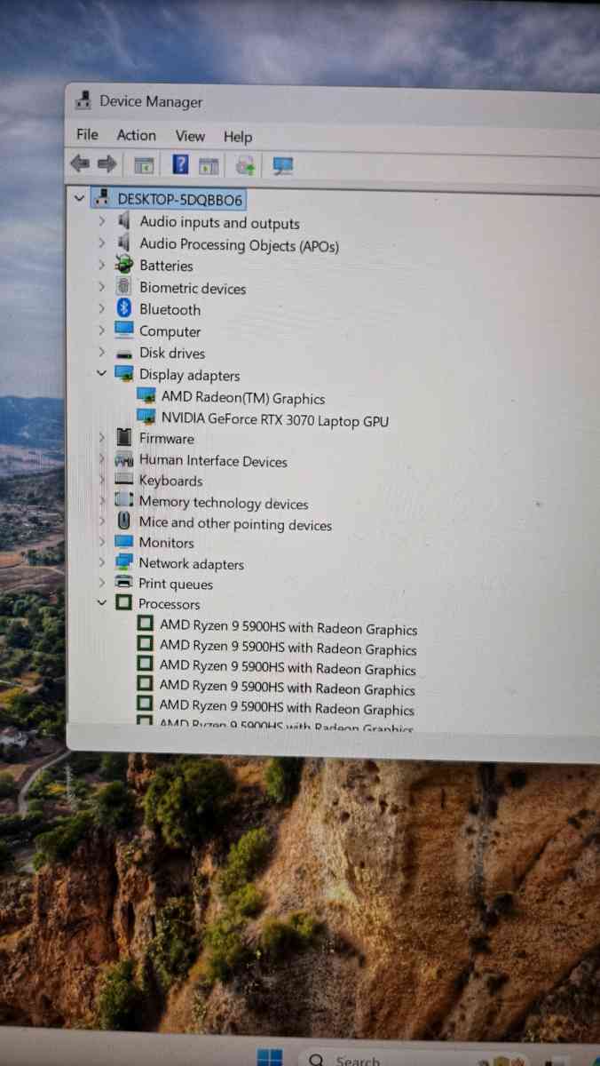 Laptop RTX 3070 Asus rog zephyrus g15 QHD 165 Hz Ryzen 9 590
