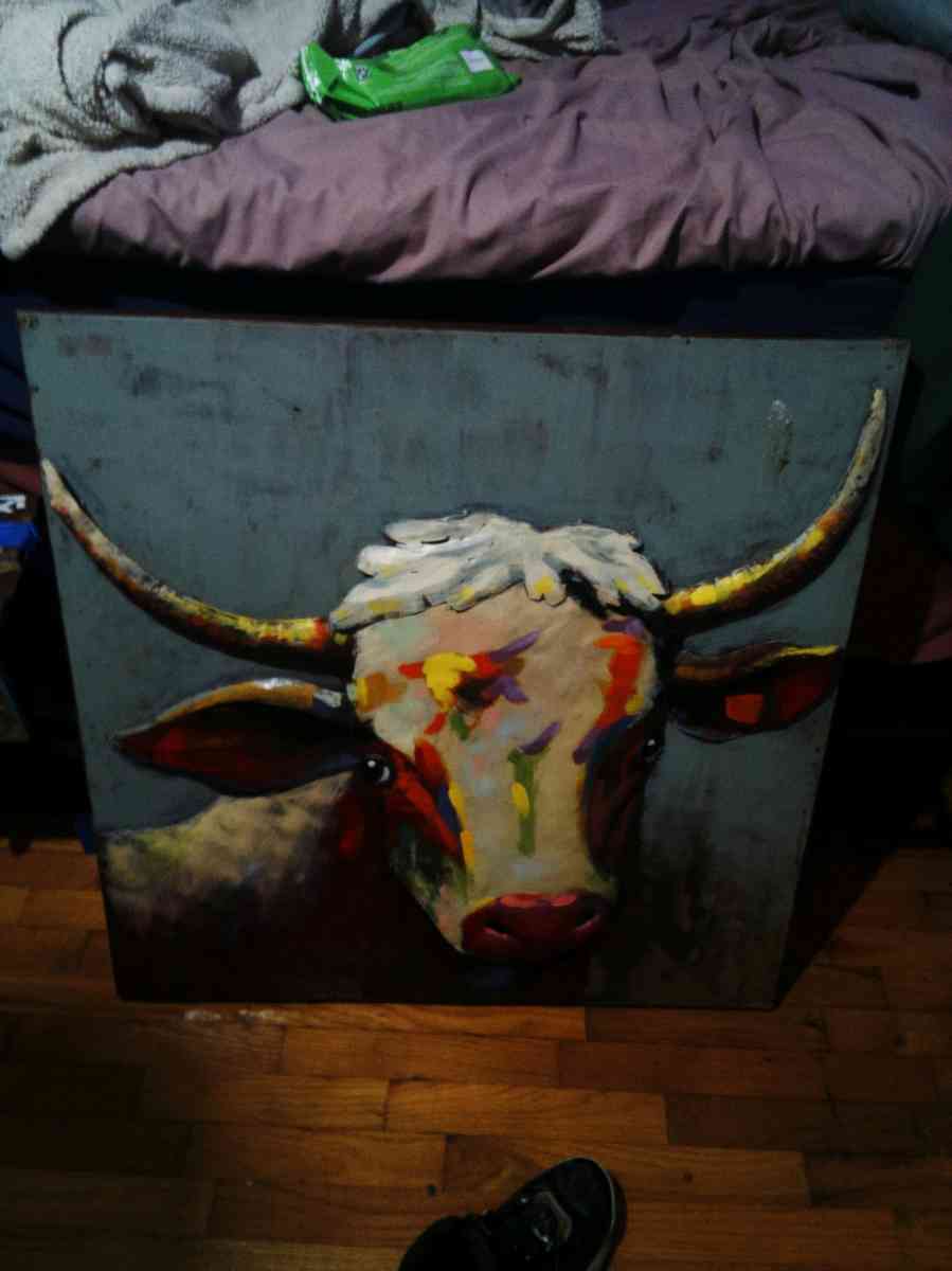 metal 3d bull pic painting