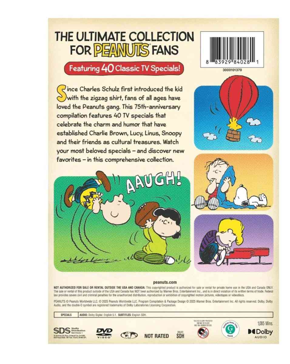 PEANUTS 75TH ANNIVERSARY Ultimate TV Specials Collection DVD
