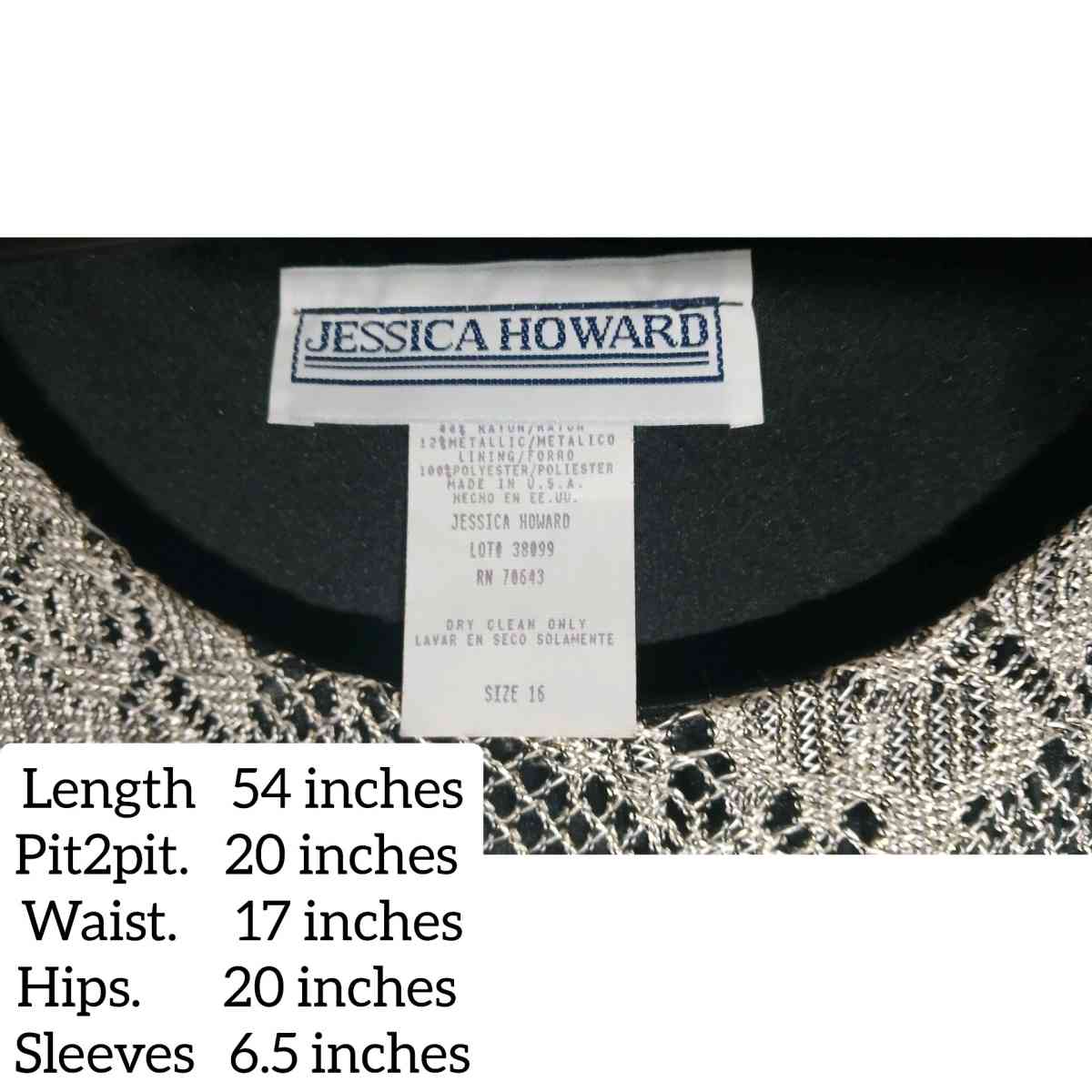 Jessica Howard metallic goldfish lace overlay black  mid si