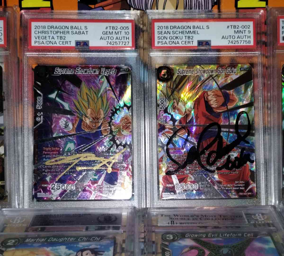 Goku and Vegeta autographed