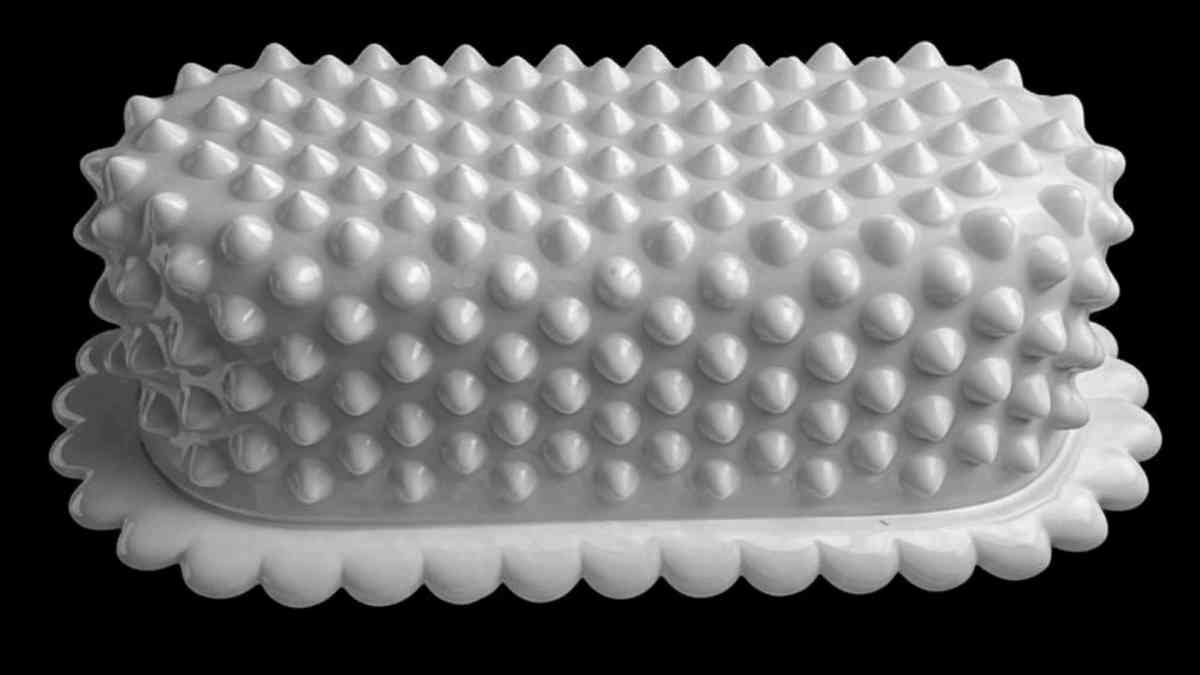Fenton Hobnail Milk Glass Butter Dish