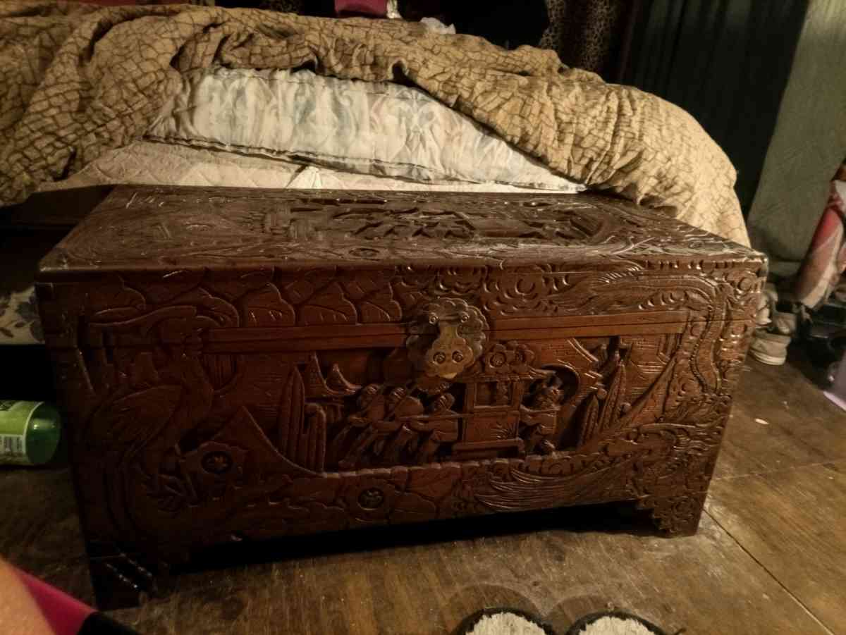 19 centrery Chinese antique hand carved chompras wooden ches