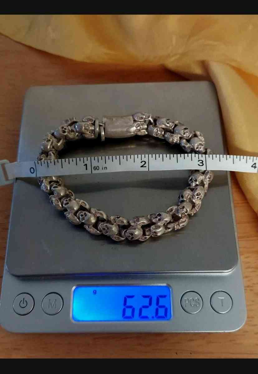 HANDMADE BRACELET HIPHOP SKULL KNITTING TIBETAN SILVER