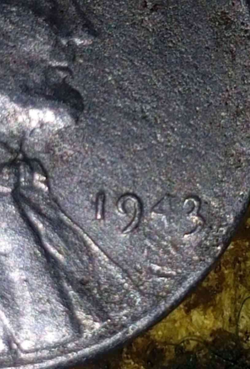 1943 Steel Penny S mint ERROR COIN GHOST 4 ON DATE MINT MARK