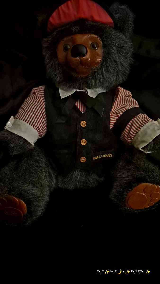 Robert Raikes Wooden Face Bear Limited Edition 8599 Vintage