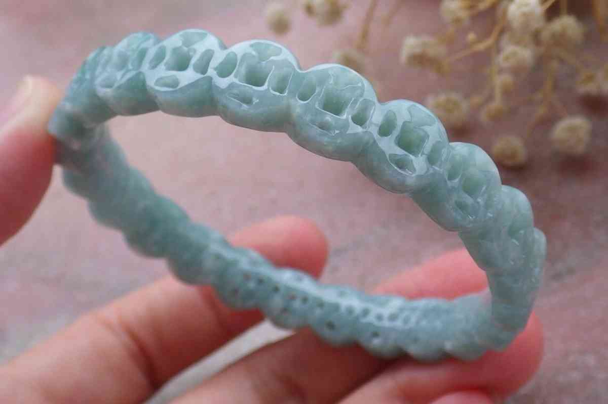 Certificate JADEITE green coin Bangle 55mm 6inches