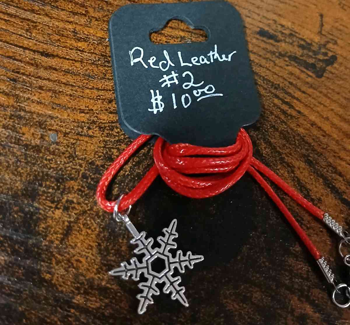 Red Leather Christmas Necklace pt1