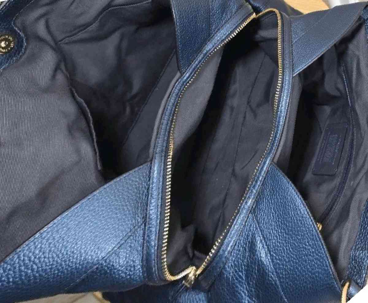 coach metallic blue bag