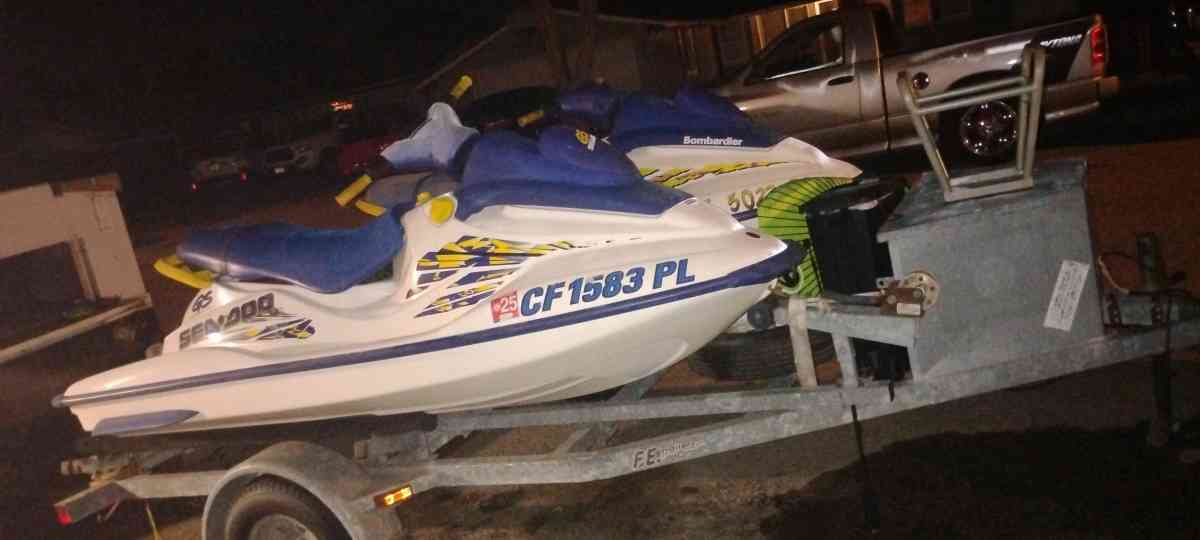 98 and 97 Seadoo Bombardier GSI and 15ft Trailer