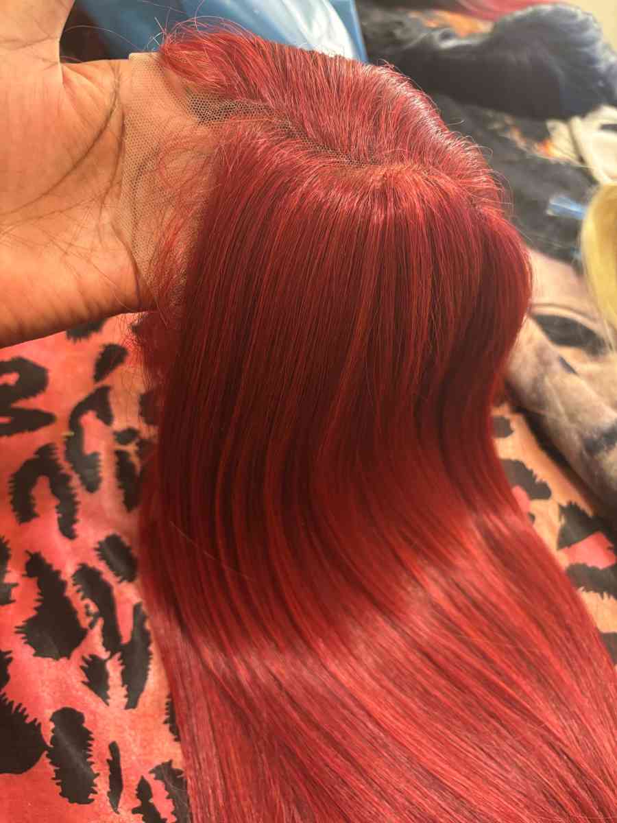 Red lace frontal wig