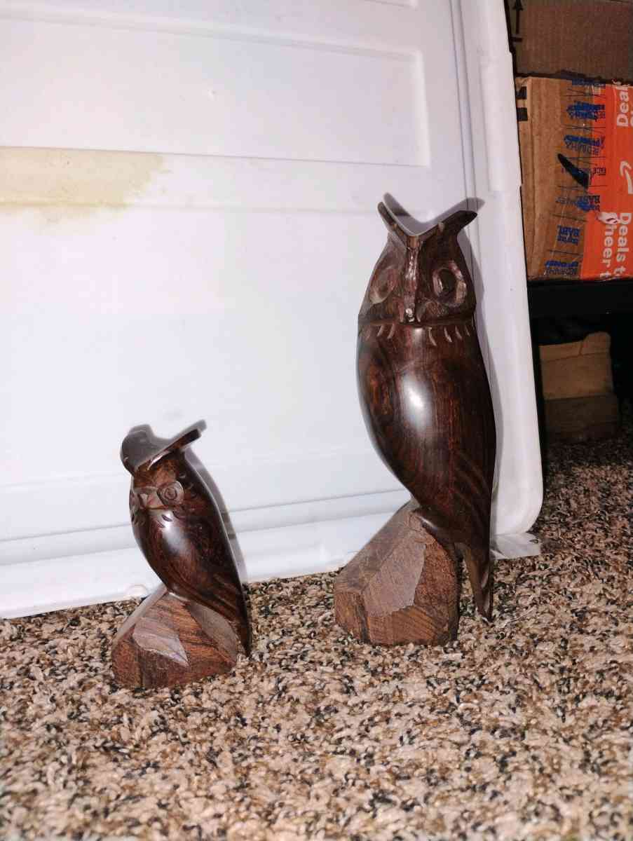 pair of hand carved MCM ironwood owls FROM Mexico