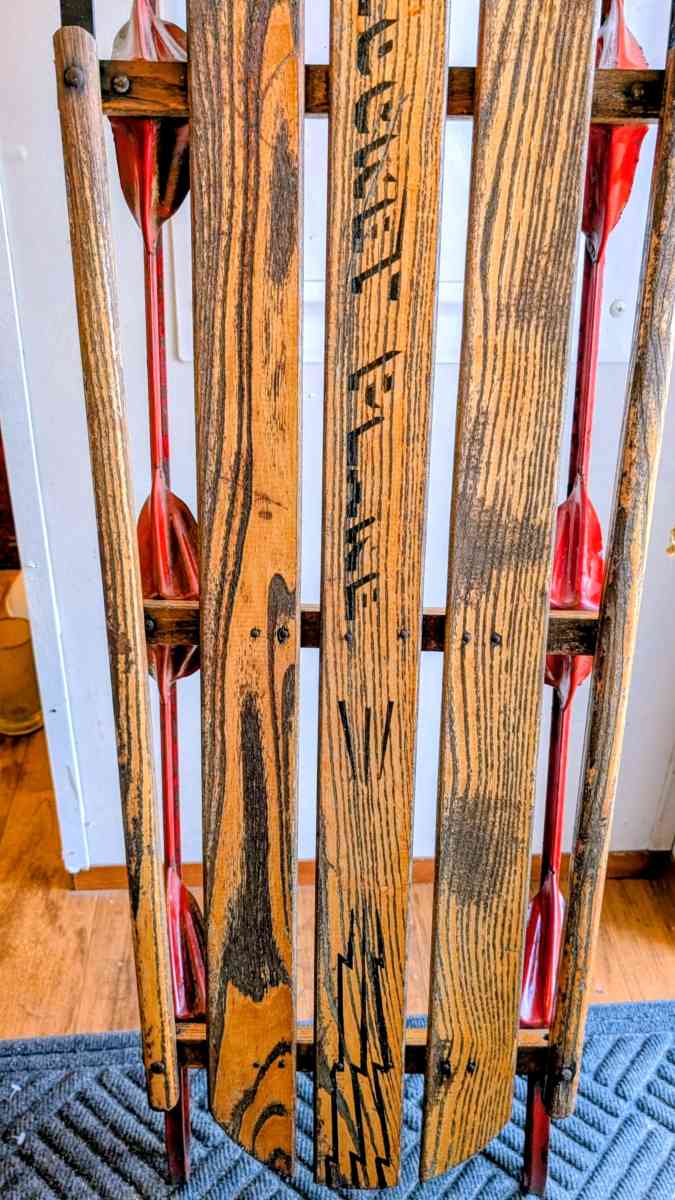 Vintage Snow sled collectors antique Winter decor