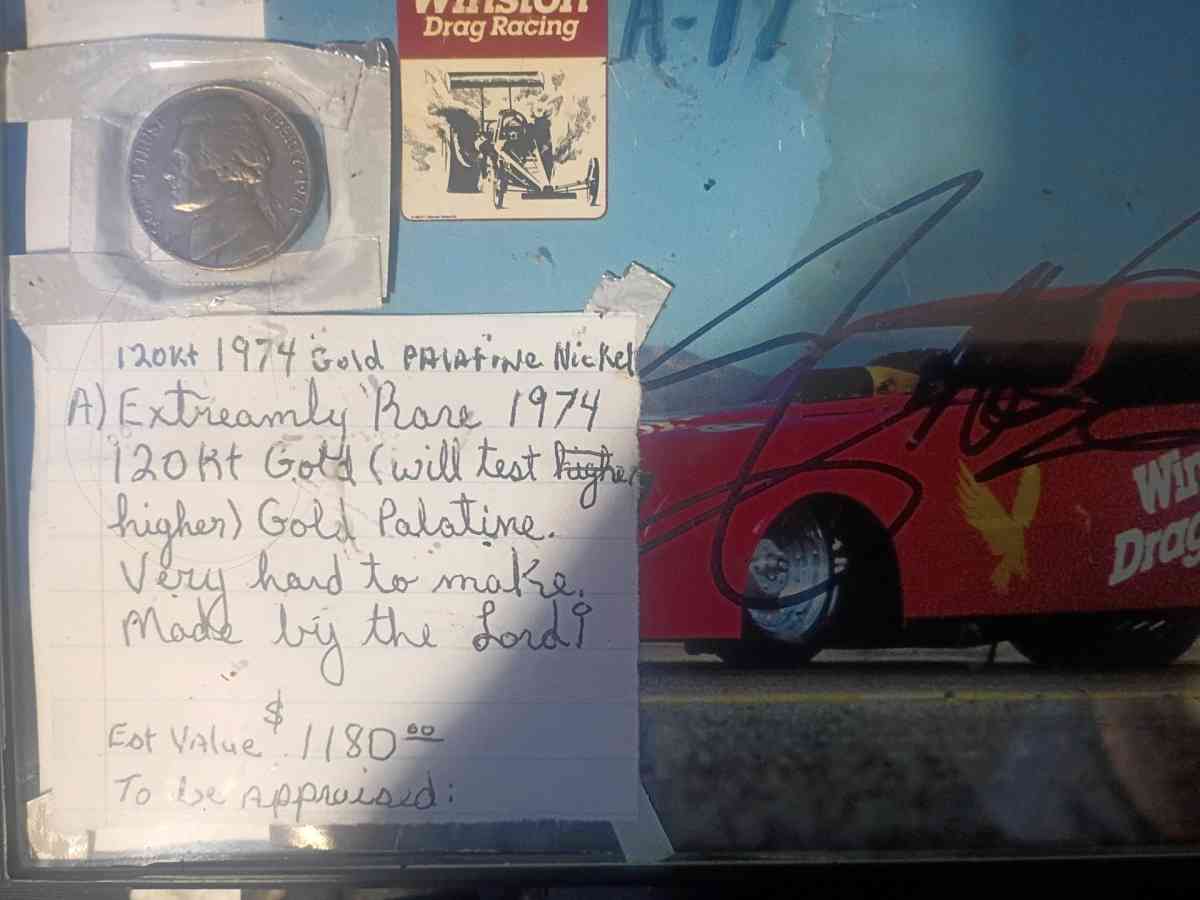 120kt 1974 Rare Gold Palatine Nickel 1 of kind