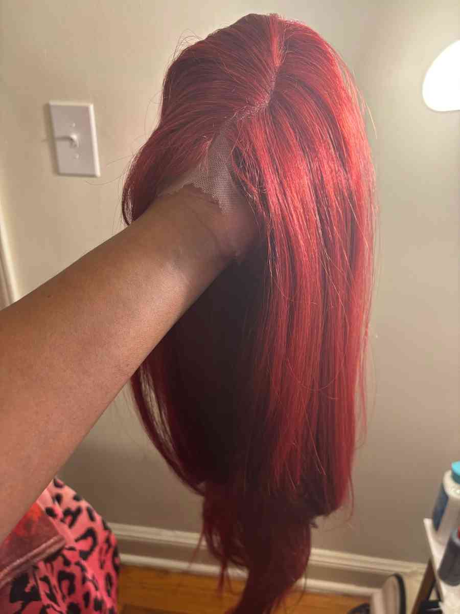 Red lace frontal wig
