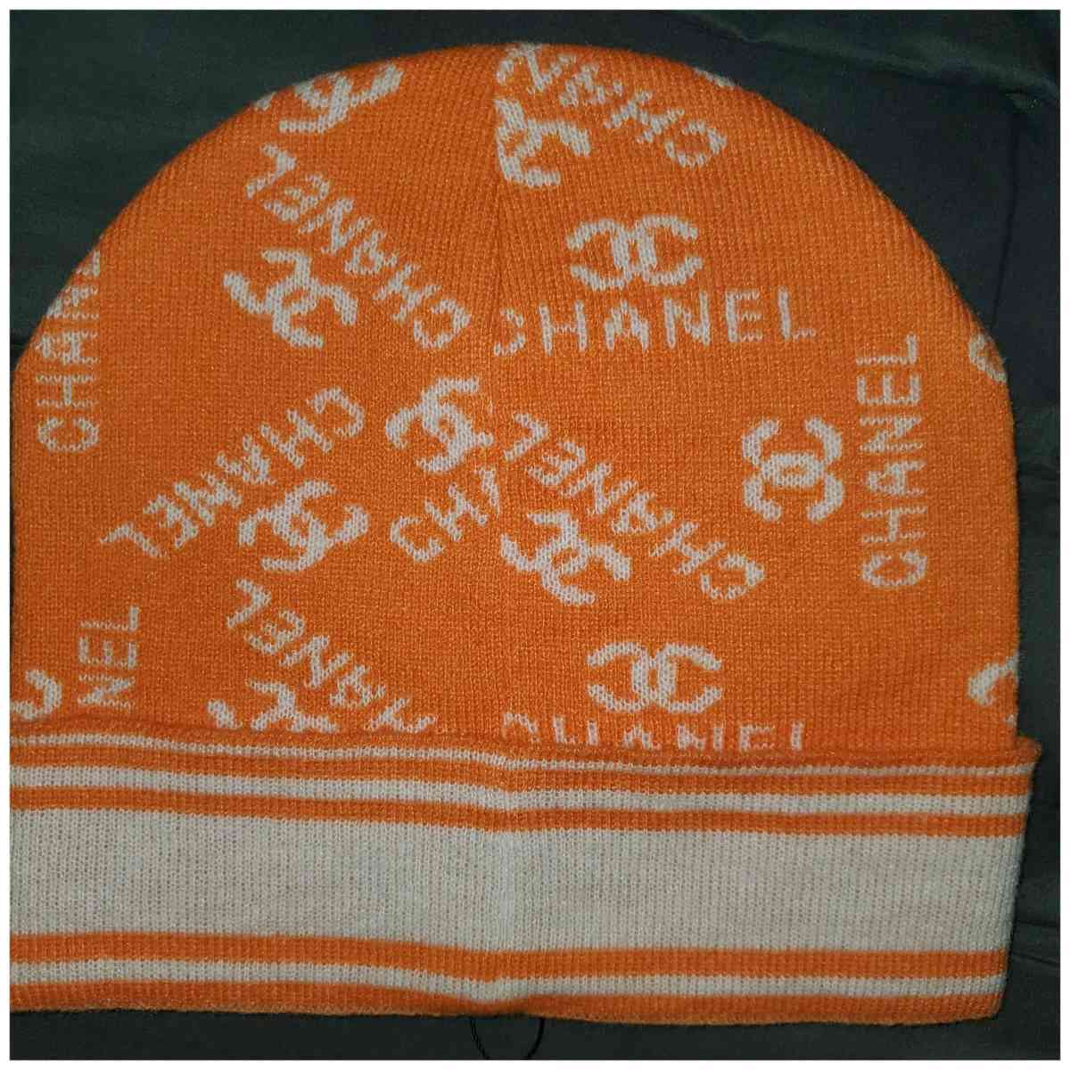 Chanel Orange Knit Beanie