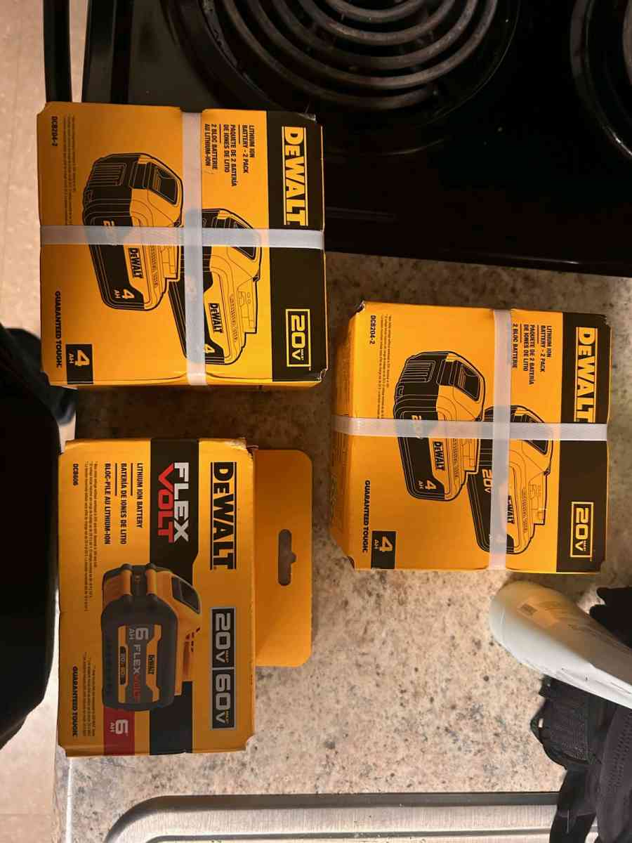 Unopened Dewalt batteries