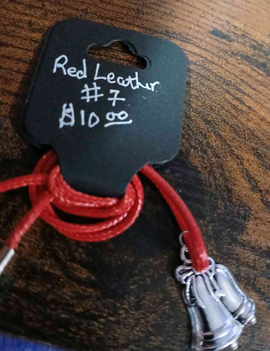 Red Leather Christmas Necklace pt2