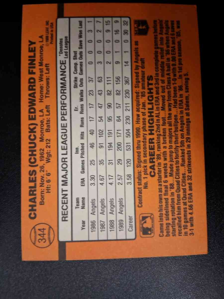 Chuck Finley card 344