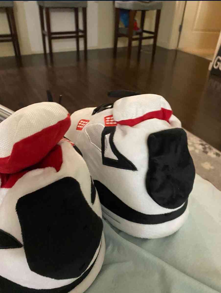 Plush Sneaker Slippers  Cozy Jordan Style Slippers