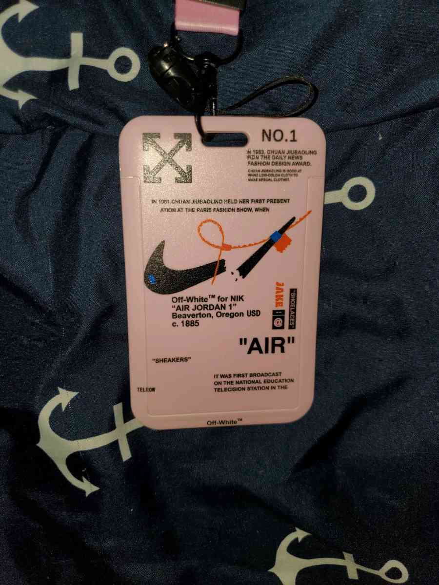 Offwhite monogram lanyard ID holder