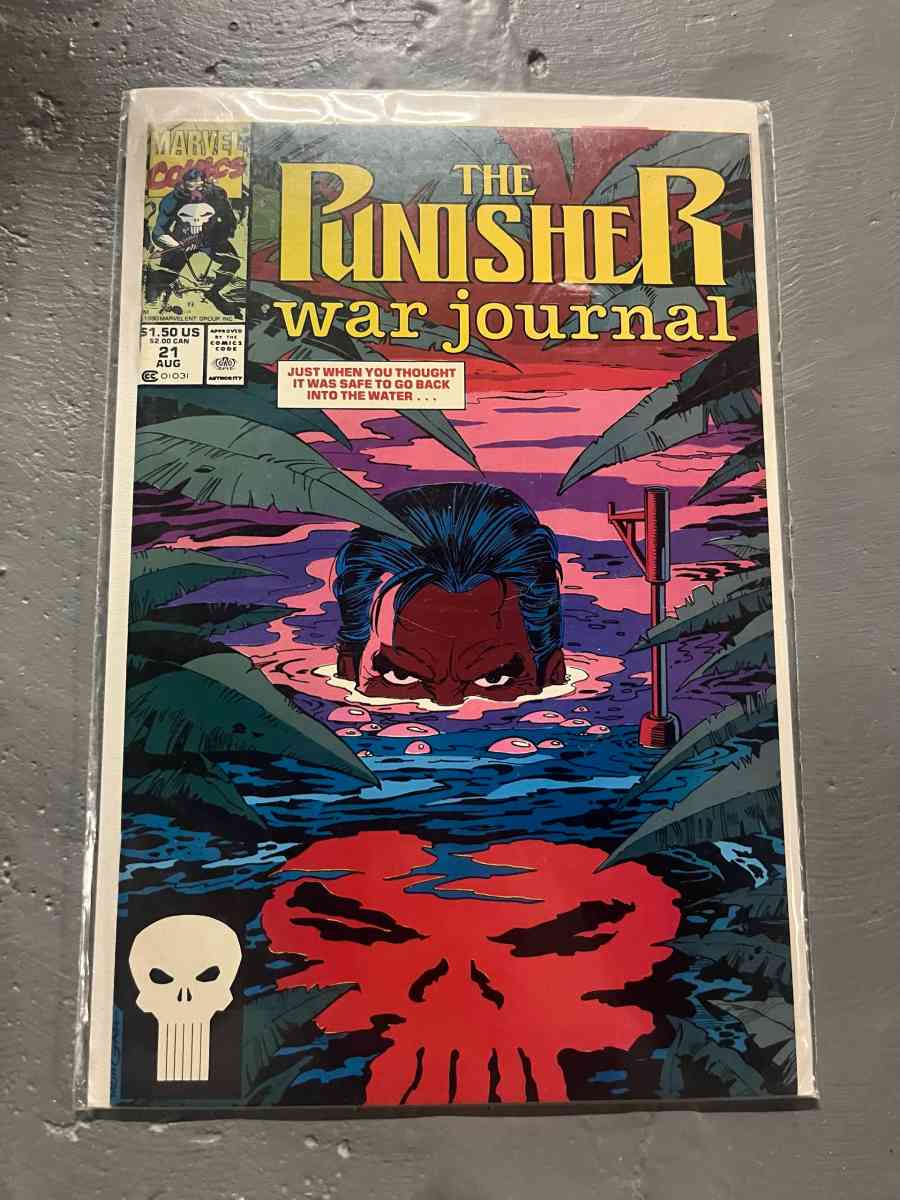 PUNISHER WAR JOURNAL 21 MARVEL COMICS 1990 BAG AND BOARD