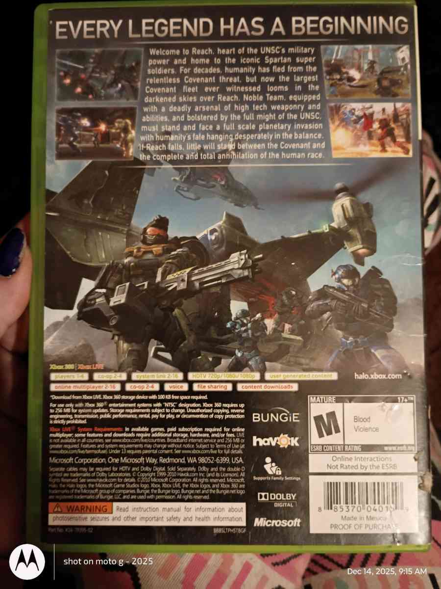 Xbox 360 Game Halo Reach