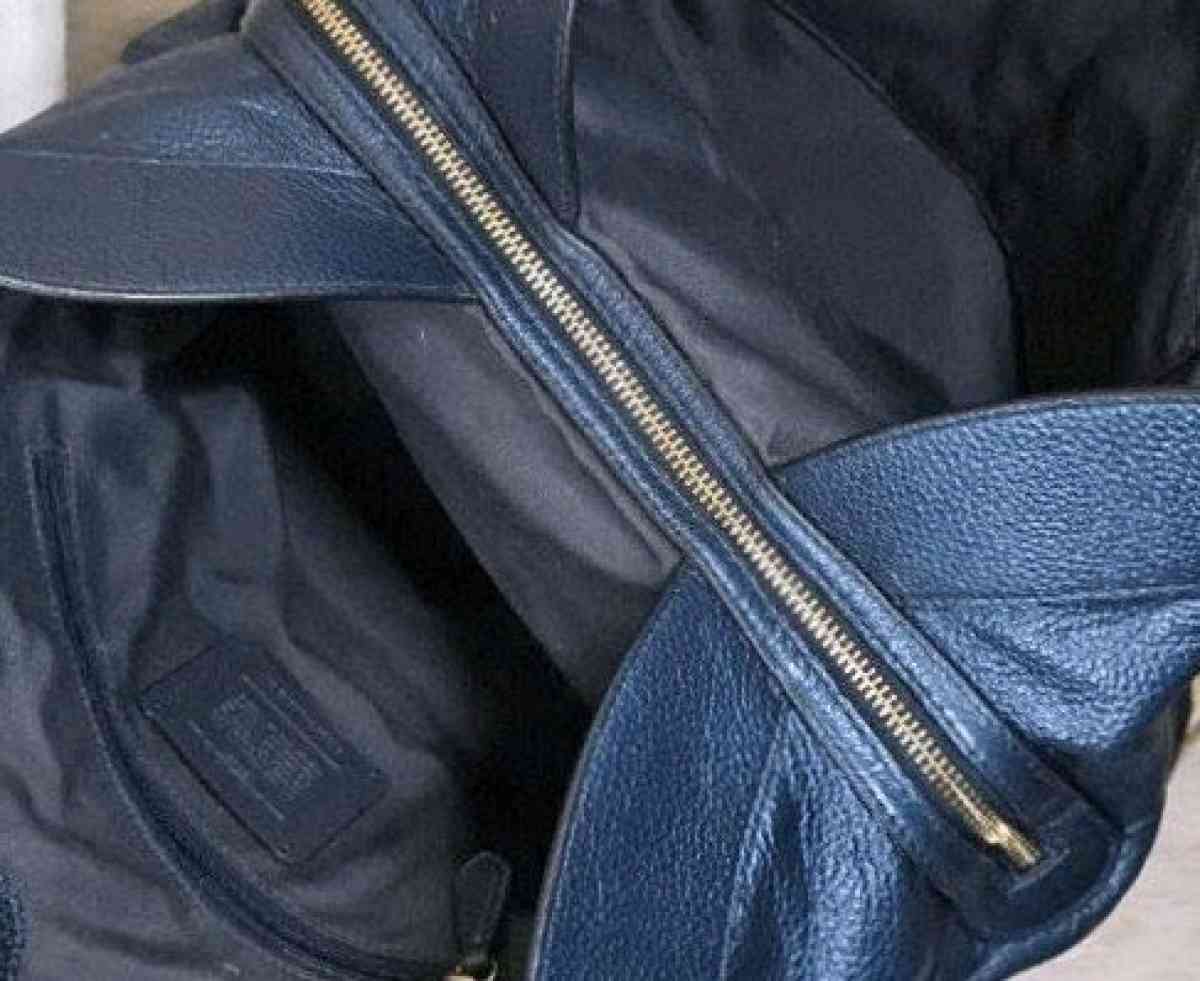 coach metallic blue bag