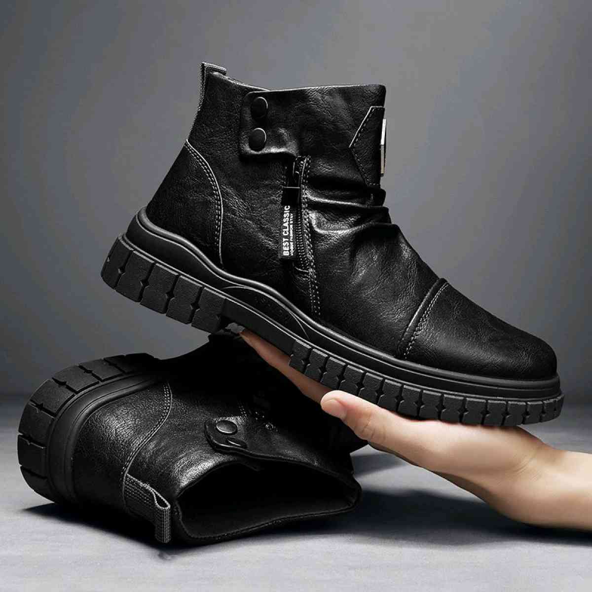 pu Leather Comfortable fashion mens boots size 43 and 44