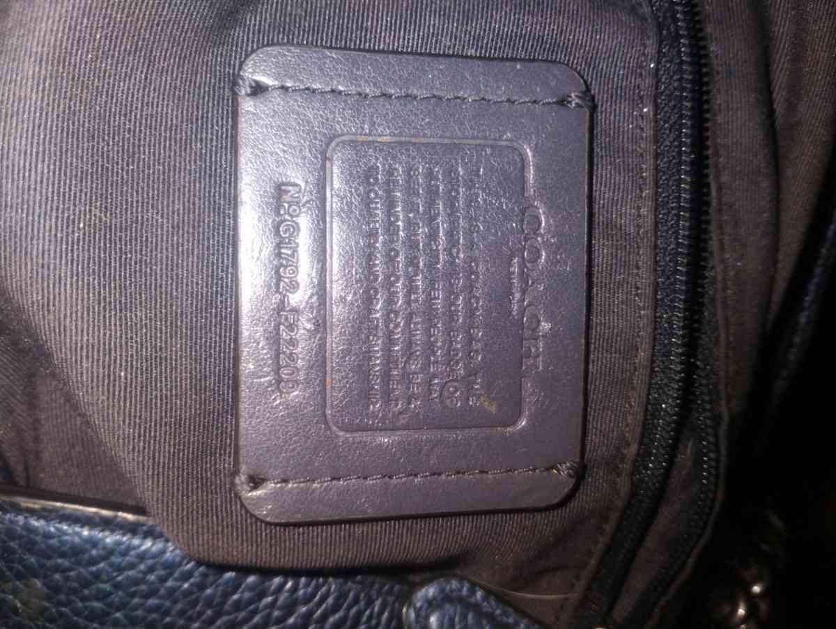 coach metallic blue bag