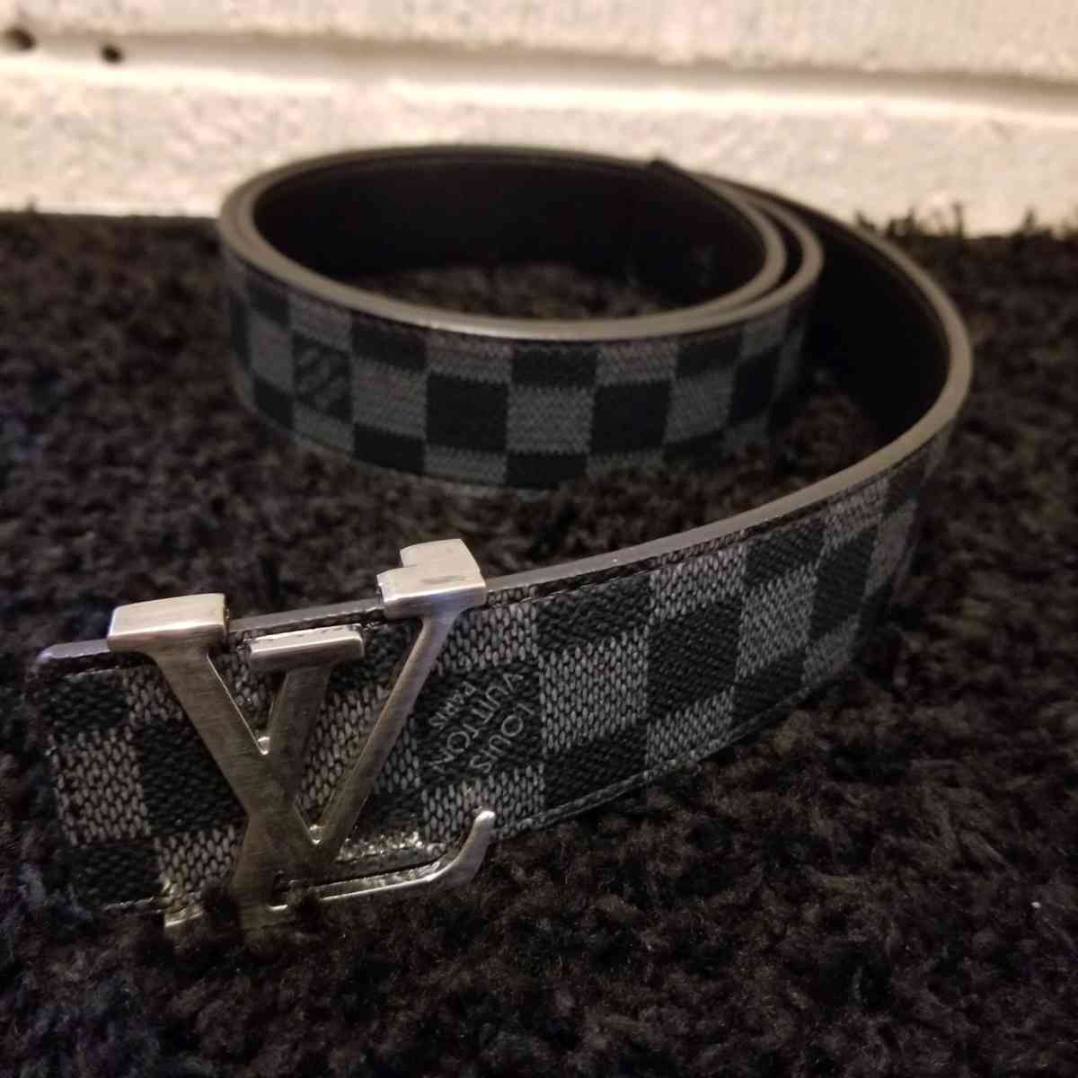 LV Designer Belt Black Checker