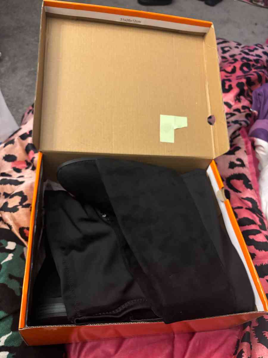 black high knee boots