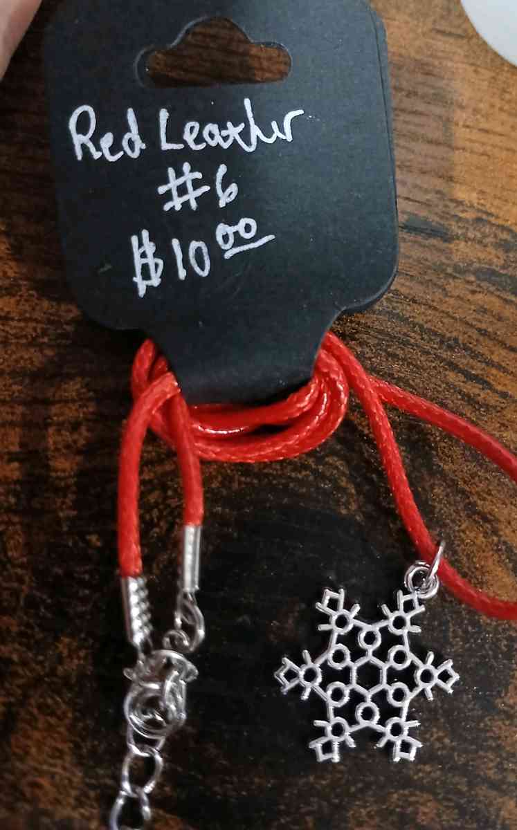 Red Leather Christmas Necklace pt1