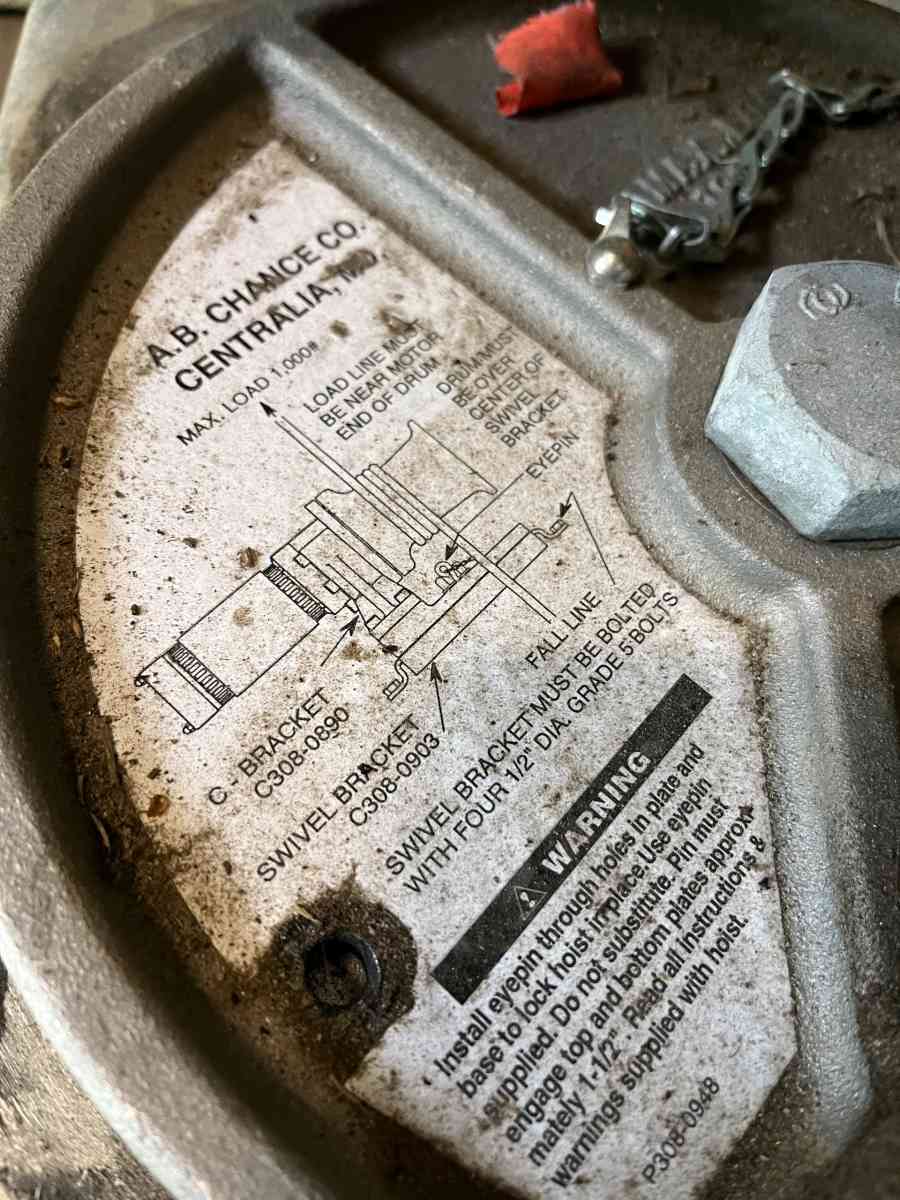 AB Chance 1000 lb Capacity Capstan Hoist