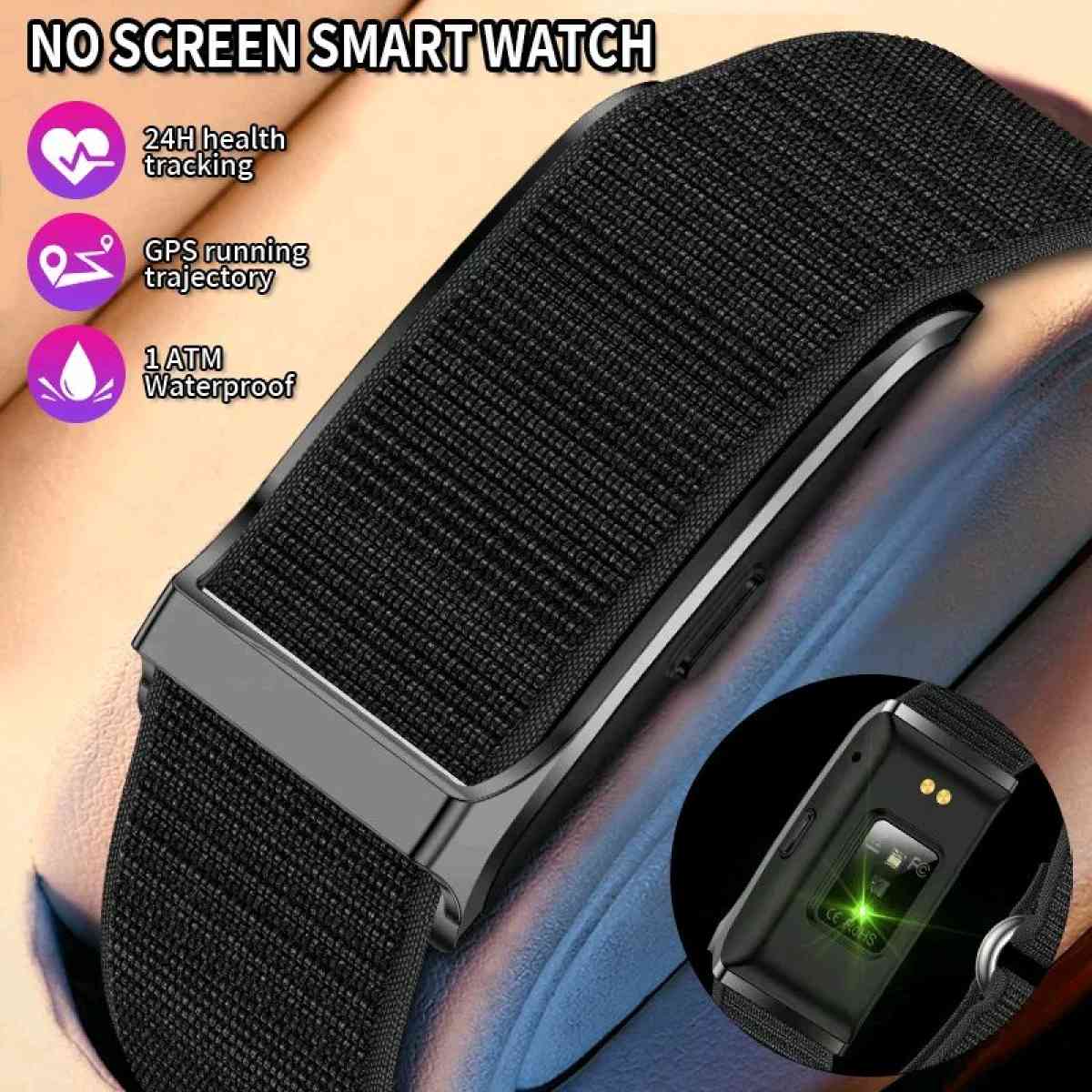 Screenless Fitness Tracker Wristband with Qtrack App