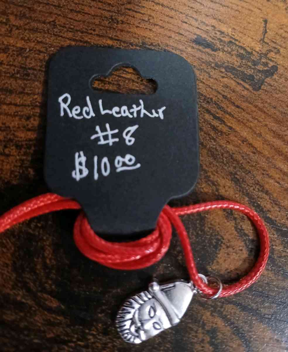 Red Leather Christmas Necklace pt2