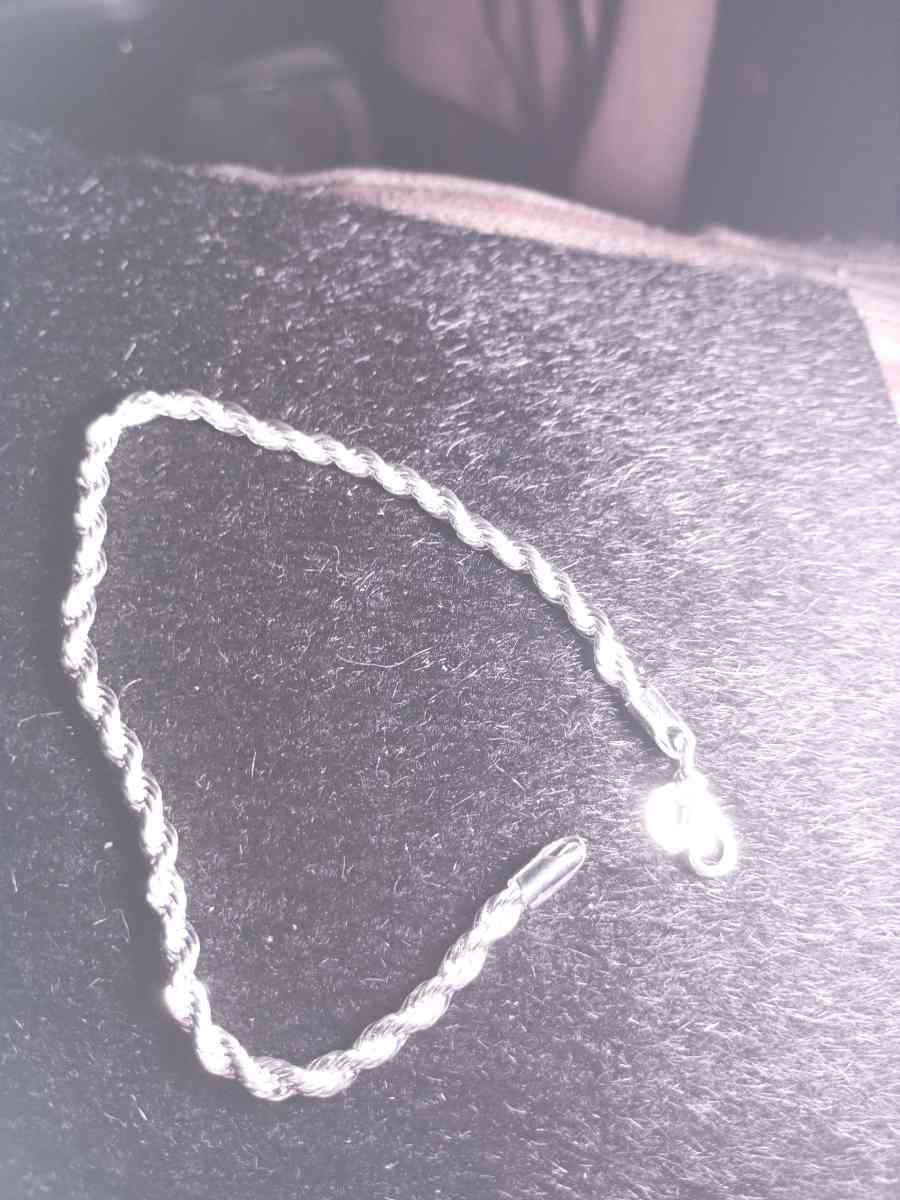 925 sterling silver twisted rope bracelet