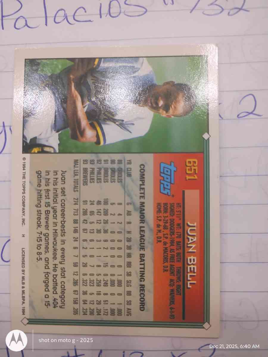 Juan Bell card 651
