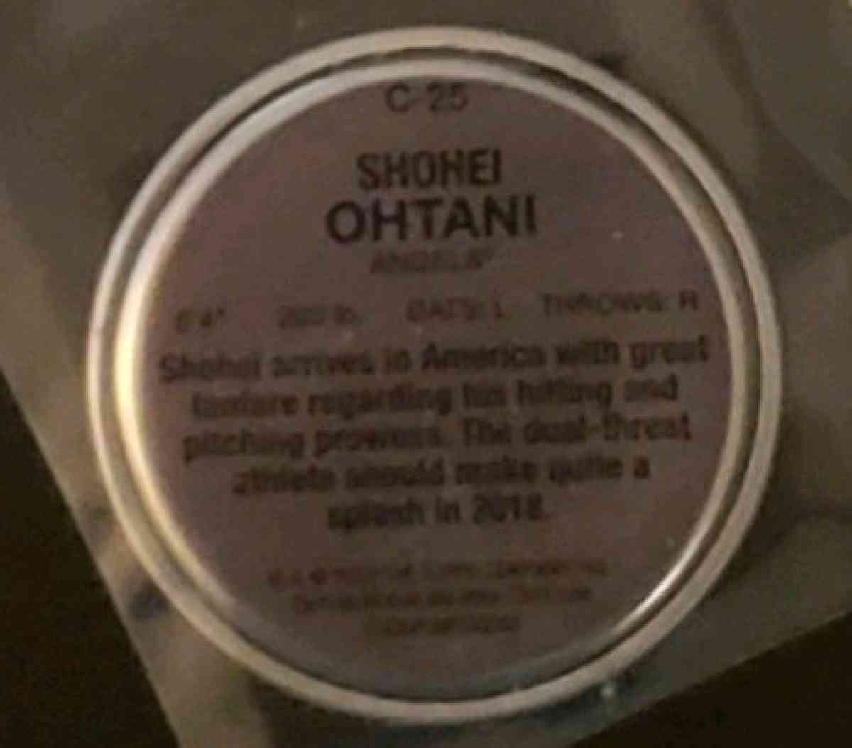 Shohei Ohtani 2018 Topps c25 Rookie Coin