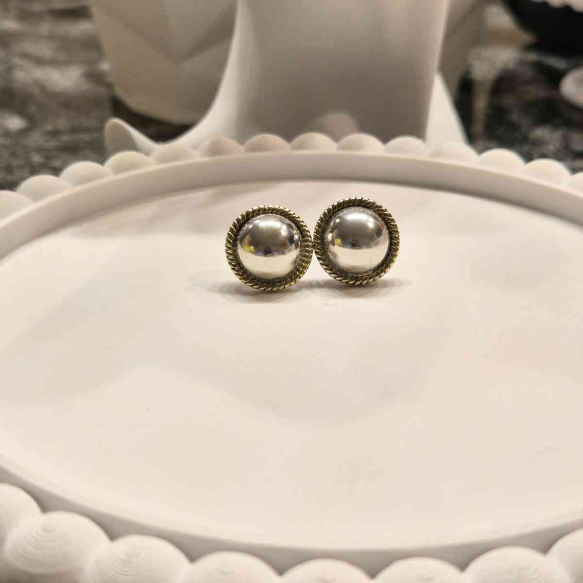 sterling silver 925 Thailand drop Ball Earrings