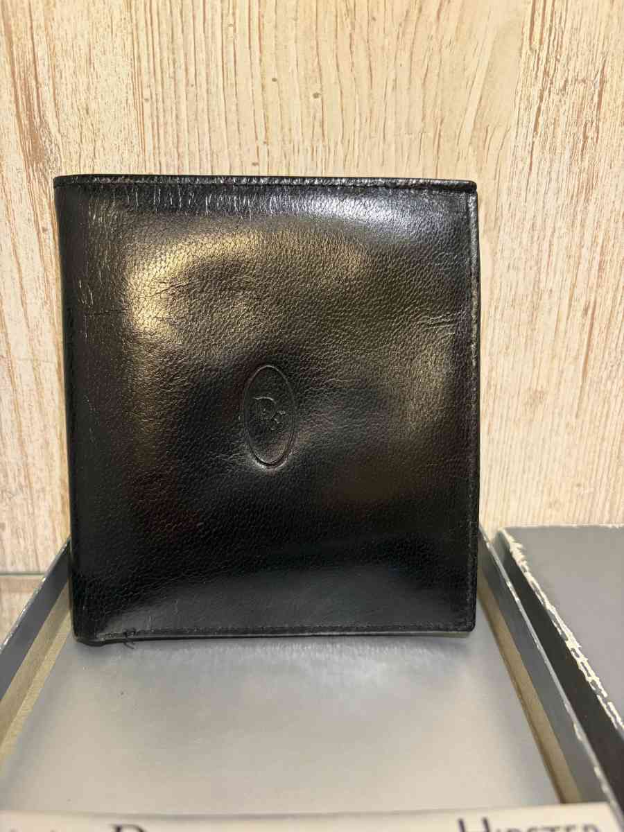 Vintage Christian Dior black bifold wallet