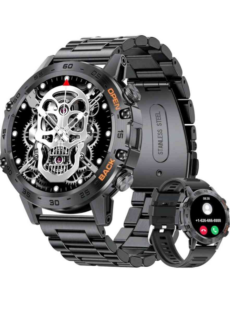 Mens Smart Watch with a Black Stainless Steel band