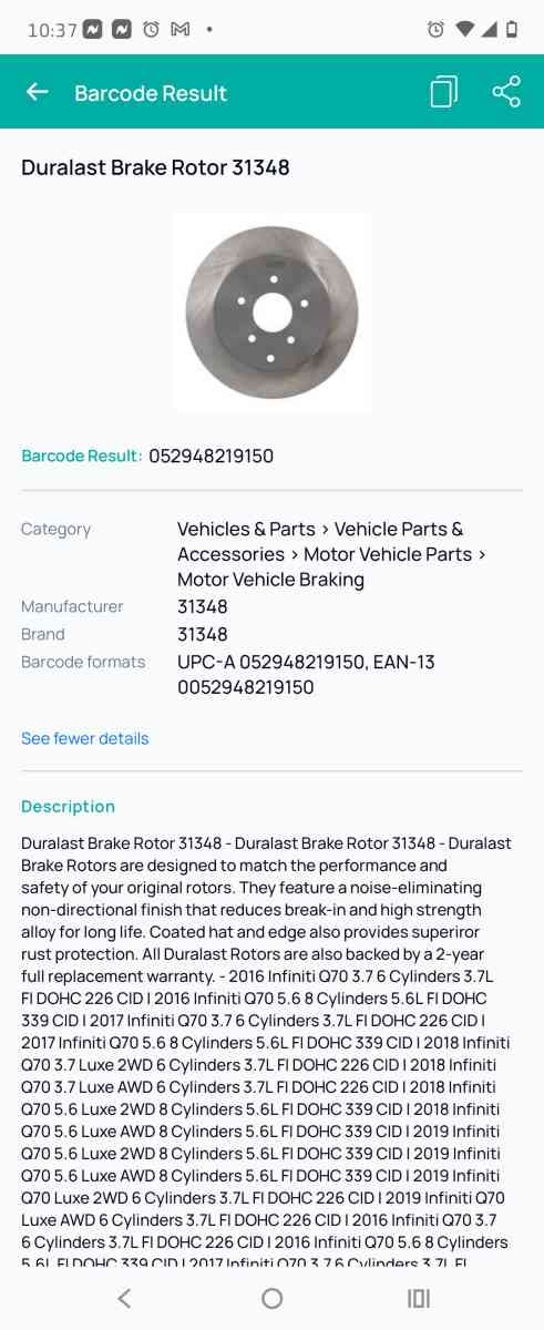 Duralast Brake Motor