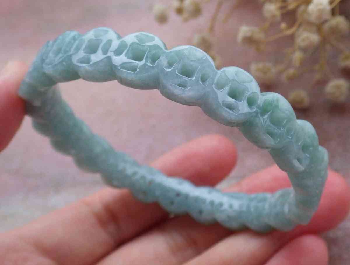 Certificate JADEITE green coin Bangle 55mm 6inches