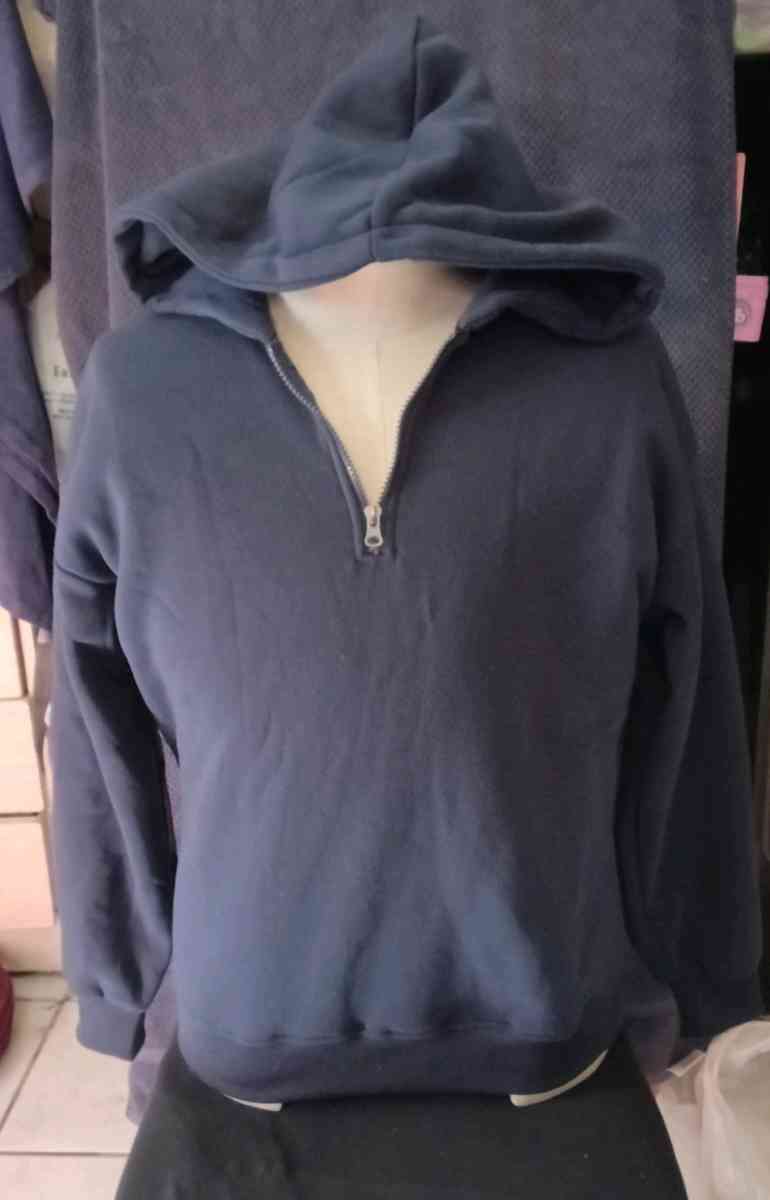 Navy Blue Quarter Zip Hoodie Size M