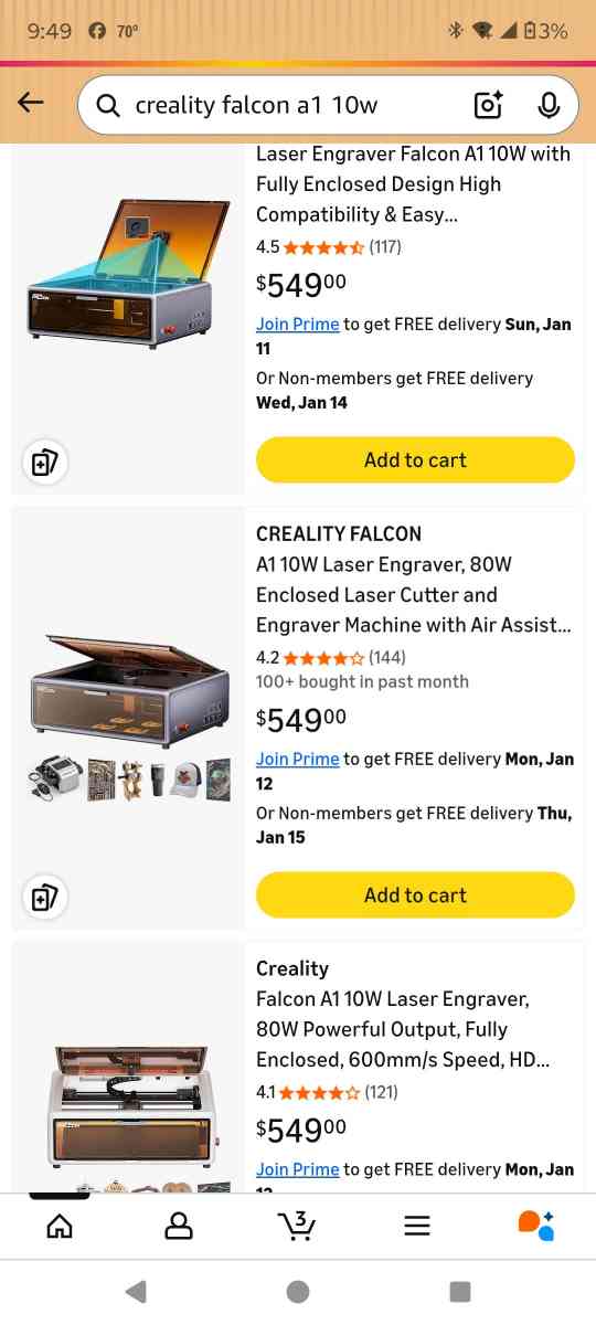 Creality Falcon A1 10 watt Laser Engraver