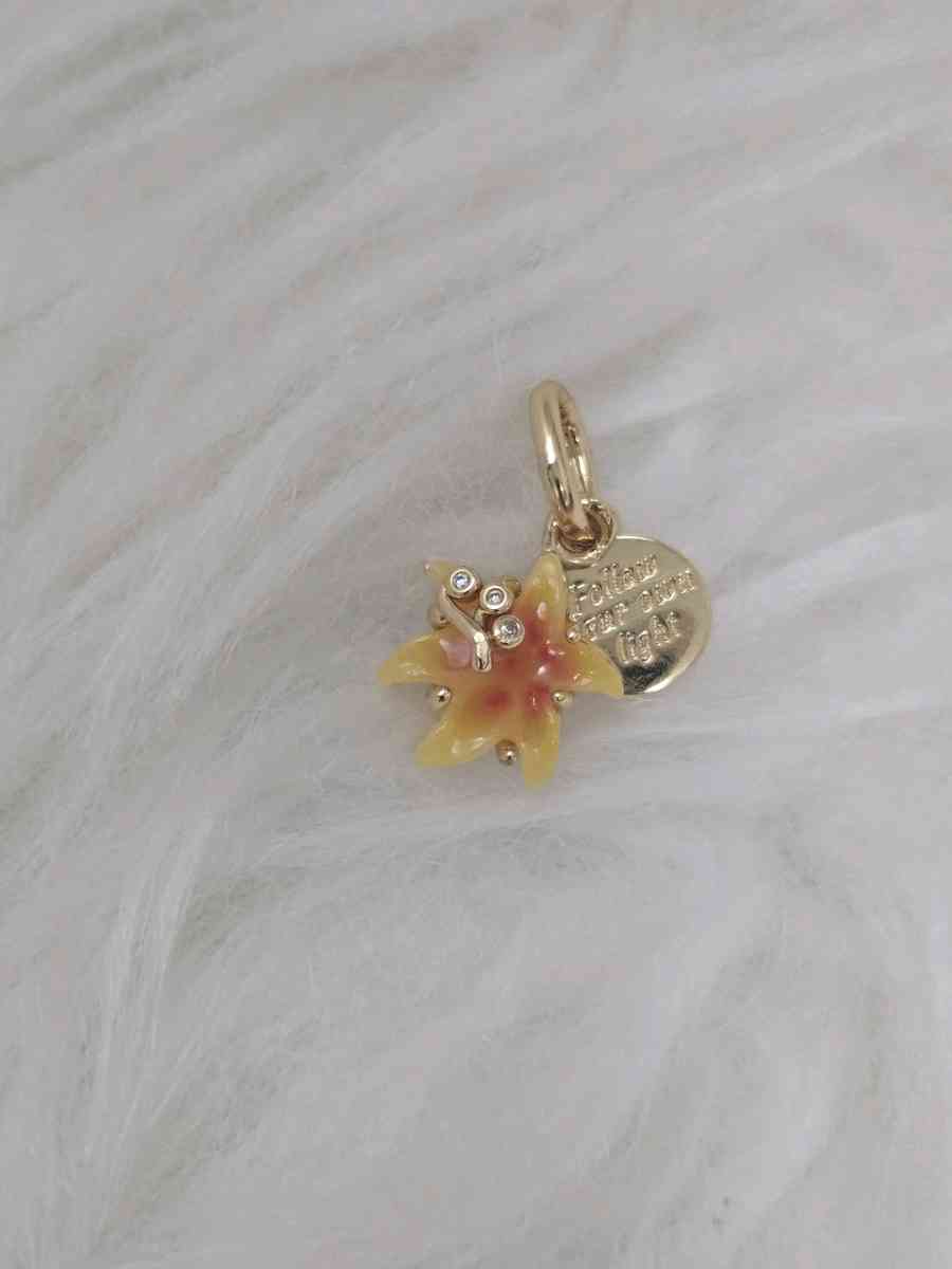 PANDORA 14k  Disney Tangled Sundrop Flower Glow in D