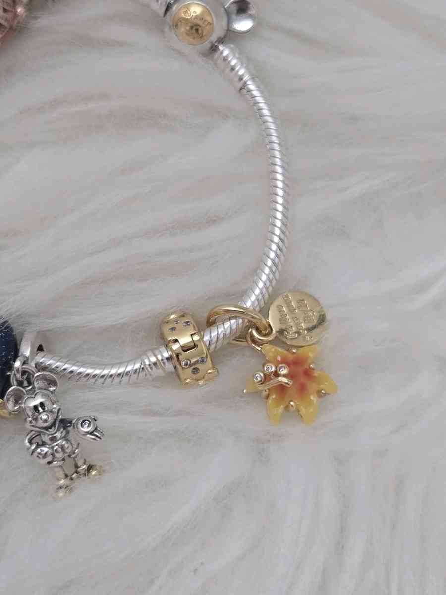 PANDORA 14k  Disney Tangled Sundrop Flower Glow in D