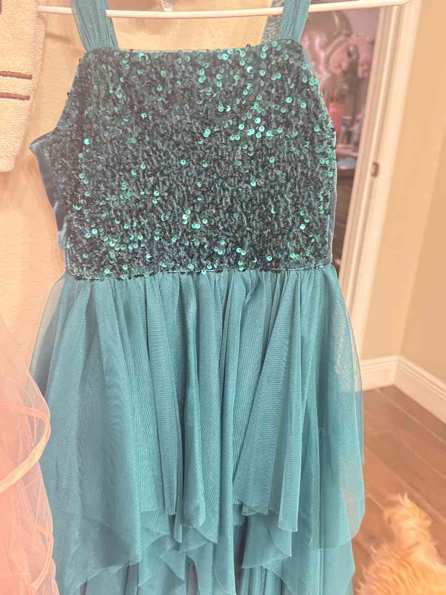 Green sequin dress