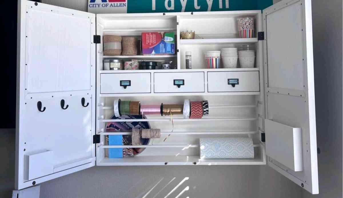 Craft Cabinet wChalkboard Panels  Wall Mounted 32L x 36W